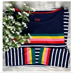 Boden Rainbow Stripe Long Sleeve Size 8
